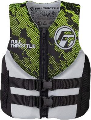 Full Throttle Junior Hinged Neoprene Life Jacket - Green