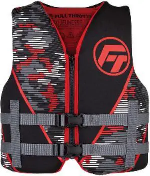 Full Throttle Youth Rapid-Dry Life Jacket - Red/Black