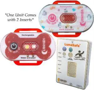 Lunasea Child/Pet Safety Water Activated Strobe Light w/RF Transmitter - Red Case