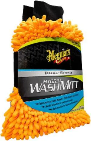 Meguiars Hybrid Wash Mitt - Extremely Plush Microfiber Wash Mitt f/Gently Waxing While Washing