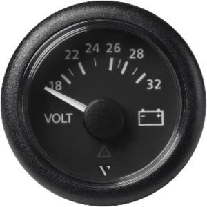 Veratron 52mm (2-1/16") Viewline Voltmeter 18-32V - Black Dial &amp Bezel
