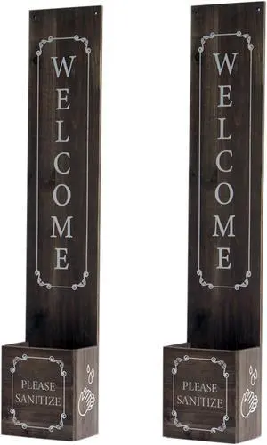 Welcome Signs Hand Sanitizer Dispenser Holder for School Office Salon Commercial Toilet Hand Clean in Public Set of 2