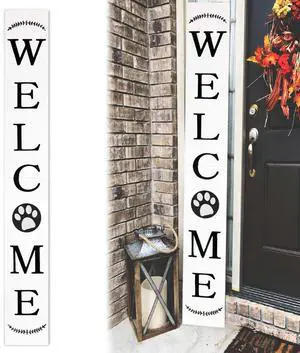 Animal Paw Welcome Sign / Color: White