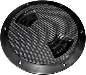 SEA DOG ABS DECK PLATE BLACK TEXTURED 8" QUARTER TURN TO
