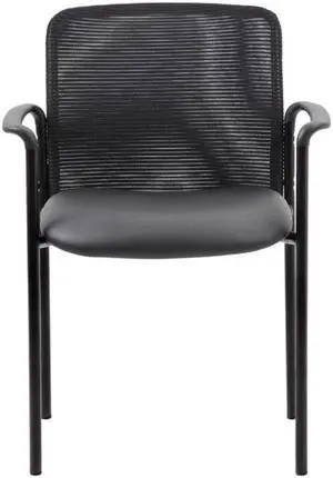 Boss Stackable Mesh Back/Caressoft Seat Guest Chair, Black