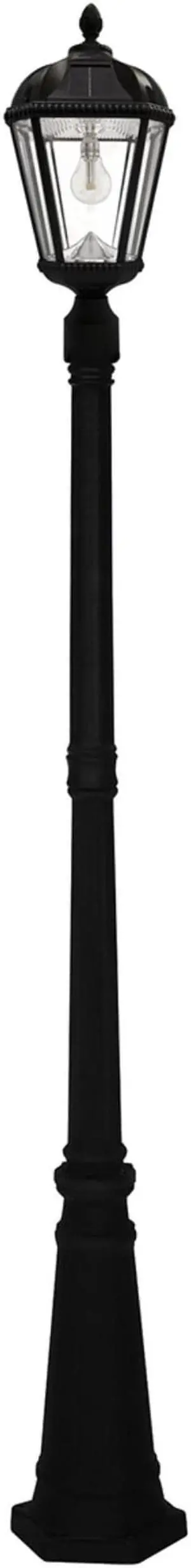 Gama Sonic Royal Bulb Solar Outdoor Lamp Post GS-98B-S-BLK - Black Finish