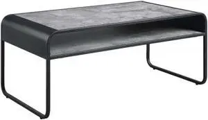 Raziela Coffee Table, Concrete Gray & Black Finish