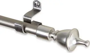 Ernest Curtain Rod 7/16 inch dia. 18-28 inch - Satin Nickel
