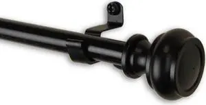 Gino Curtain Rod 7/16 inch dia. 28-48 inch - Black