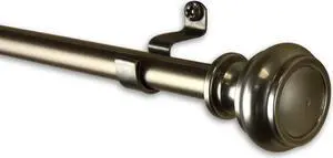 Gino Curtain Rod 7/16 inch dia. 18-28 inch - Satin Nickel