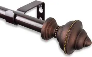 Augustus Curtain Rod 5/8 inch dia. 48-84 Inch - Cocoa
