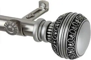 Dolly Curtain Rod 3/4 inch dia. 120-170" - Satin Nickel