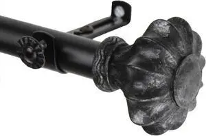 Gusto Curtain Rod 3/4 inch dia. 48-84" - Black