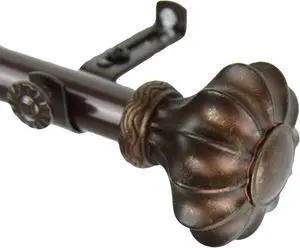 Gusto Curtain Rod 3/4 inch dia. 48-84" - Cocoa