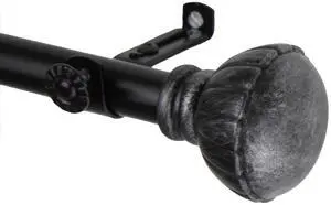 Yulania Curtain Rod 3/4 inch dia. 120-170" - Black