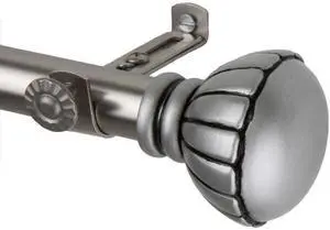 Yulania Curtain Rod 3/4 inch dia. 120-170" - Satin Nickel