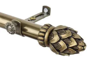 Tilia Curtain Rod 3/4 inch dia. 48-84" - Antique Gold