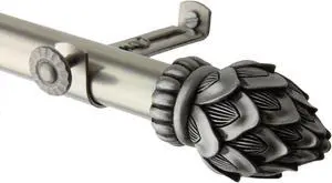 Tilia Curtain Rod 3/4 inch dia. 28-48" - Satin Nickel
