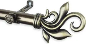 Micah Curtain Rod 3/4 inch dia. 120-170" - Antique Brass