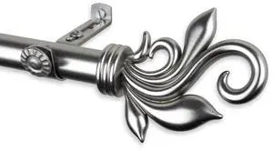 Micah Curtain Rod 3/4 inch dia. 66-120" - Satin Nickel