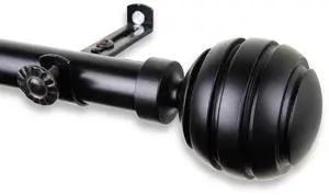 Olga Curtain Rod 3/4 inch dia. 28-48" - Black