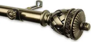 Araceli Curtain Rod 3/4 inch dia. 28-48" - Antique Brass