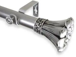 Fuga Curtain Rod 1" OD 28-48 inch  - Satin Nickel