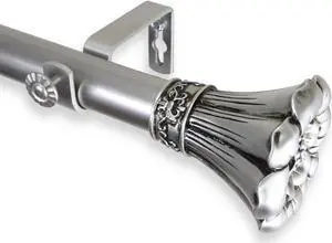 Fuga Curtain Rod 1" OD 160-240 inch  - Satin Nickel