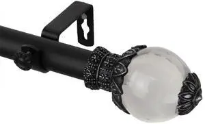 Ray Curtain Rod 1" OD 28-48 inch  - Black
