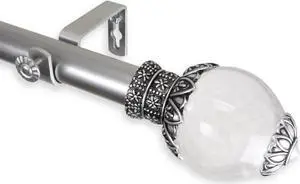 Ray Curtain Rod 1" OD 66-120 inch  - Satin Nickel