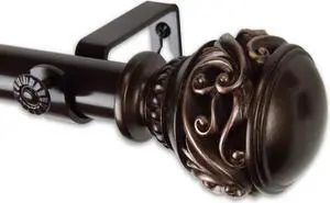Leon Curtain Rod 1" OD 48-84 inch  - Bronze