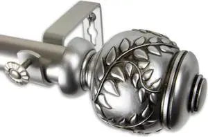 Mathilda Curtain Rod 1" OD 28-48 inch  - Satin Nickel