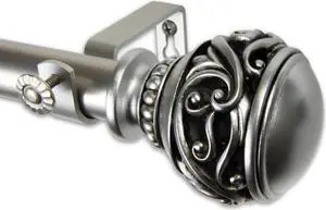 Mathilda Curtain Rod 1" OD 160-240 inch  - Satin Nickel
