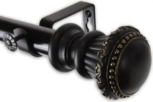 Sansa Curtain Rod 1" OD 160-240 inch  - Black