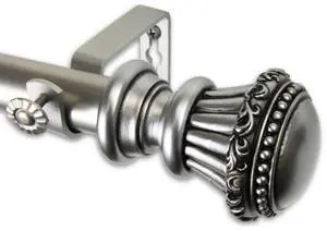 Sansa Curtain Rod 1" OD 66-120 inch  - Satin Nickel