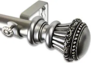 Sansa Curtain Rod 1" OD 160-240 inch  - Satin Nickel