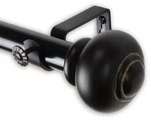 Constantino Curtain Rod 1" OD 48-84 inch  - Black