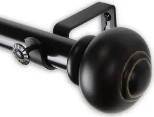Constantino Curtain Rod 1" OD 120-170 inch  - Black
