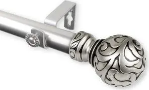 Terreca Curtain Rod 1" OD 120-170 inch  - Satin Nickel