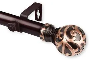 Terreca Curtain Rod 1" OD 48-84 inch  - Bronze