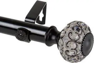 Elyse Curtain Rod 1" OD 160-240 inch  - Black