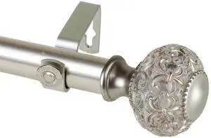 Elyse Curtain Rod 1" OD 160-240 inch  - Satin Nickel
