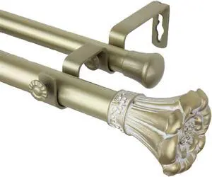Fuga Double Curtain Rod 1" OD 160-240 inch  - Gold