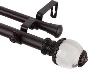 Ray Double Curtain Rod 1" OD 48-84 inch  - Mahogany