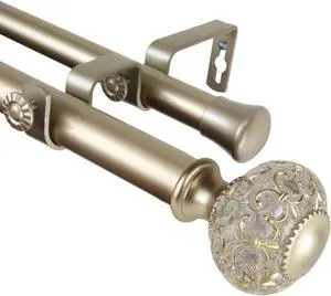 Elyse Double Curtain Rod 1" OD 160-240 inch  - Gold