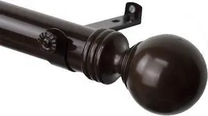 Archie Curtain Rod 1.5 inch OD, 115" - 165" long - Cocoa