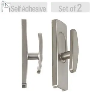 Wall Hooks Self Adhesive (Set of 2) - Satin Nickel