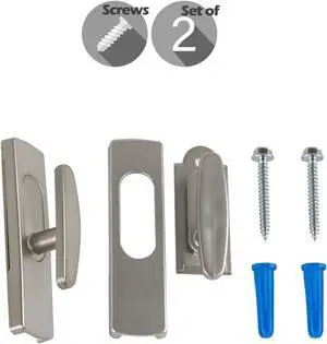 Wall Hooks with Screws (Set of 2) - Satin Nickel