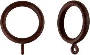 Plastic Faux Wood Rings 1-3/8 inch ID (set of 10) - Dark Walnut