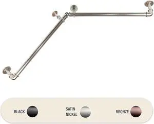 1 inch Blackout Corner Curtain Rod 48-84 inch - Satin Nickel